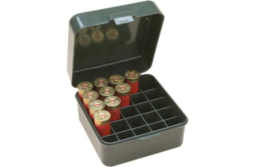 Image of MTM Shotshell Box 25 Round Flip-Top 10 12 Gauge Up To 3.5in., Green S25-12M-11