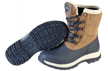 Image of Muck Boots Arctic Apres Lace Rubber Boot - Women's-Otter/Navy-Medium-7