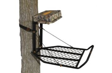 Image of Muddy Boss Xl Fixed Position, includes 1-2in Silent Slide Buckle Strap, Full Body Arrest Harness, Black/Camo MFP1100