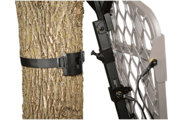 Image of Muddy Elite AL Hang On Tree Stand, One 4-pt Full-Body Harness, Flex-tek seat / Flip Up Seat, Black, MUD-MFP5100-A