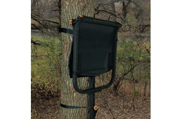 Image of Muddy Elite AL Hang On Tree Stand, One 4-pt Full-Body Harness, Flex-tek seat / Flip Up Seat, Black, MUD-MFP5100-A