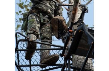 Image of Muddy Outfitter Fixed Position, includes 1-1in Silent Cam-Buckle Strap, 1-1in Ratchet Strap, Accessory Bag, Full Body Arrest Harness, Camo, MUD-MFP3205