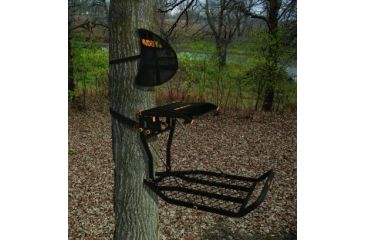 Image of Muddy Prodigy Fixed Position, includes 1-2in Silent Slide Buckle Strap, Spring-Back Lumbar Support, Full Body Arrest Harness, Black MFP2300