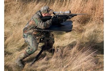 Image of Muddy Swivel-Action Shooting Bench, includes 2-Shell/Gear Pockets, Adjustable, Non-Scratch Rubber Coated Gun Rest, Black MSB300