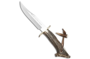 Image of Muela Muela Cazorla Bowie Fixed Blade Knife Crown Stag 6.25" Satin, Brown, Stainless Steel, adult, BHQ-37011