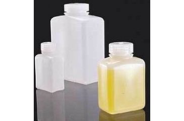 Image of Nalge Nunc Rectangular Bottles, High-Density Polyethylene, Wide Mouth, NALGENE 2007-0004 Translucent