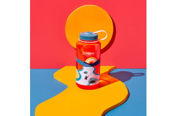 Image of Nalgene Retro Print Wide Mouth 1 Quart Water Bottle, 32 oz, Fly Fisherman Print, 682020-0150