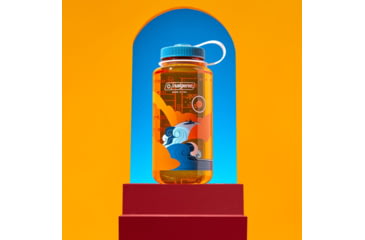 Image of Nalgene Retro Print Wide Mouth 1 Quart Water Bottle, 32 oz, Kayaker Print, 682020-0152