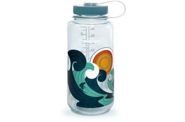Image of Nalgene Retro Print Wide Mouth 1 Quart Water Bottle, 32 oz, Surfer Print, 682020-0151