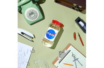 Image of Nalgene Wide Mouth 1 Quart Water Bottle, 32 oz, NASA Globe W/ Red Cap, 682020-0051