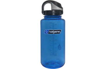 Image of Nalgene Wide Mouth 1 Quart Water Bottle w/ Black On The Fly Cap, 24 oz, Slate, 5565-0232