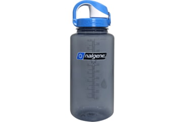 Image of Nalgene Wide Mouth 1 Quart Water Bottle w/ Seaport On The Fly Cap, 24 oz, Gray, 5565-0132