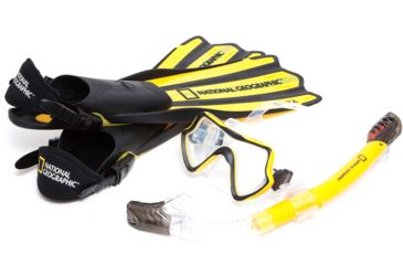 Image of National Geographic VAYA Snorkel and Fin Set, Yellow/Black, Small/Medium, Vaya Set Fin YL/BK S/M