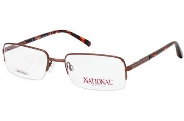 Image of National NA0313 Eyeglass Frames - Shiny Dark Brown Frame Color