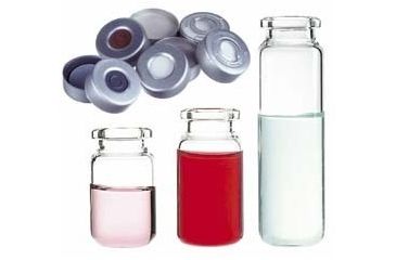 Image of National Scientific Headspace Crimp-Top Vials, National Scientific C4020-34A Aluminum Seals Ivory PTFE/Red Rubber