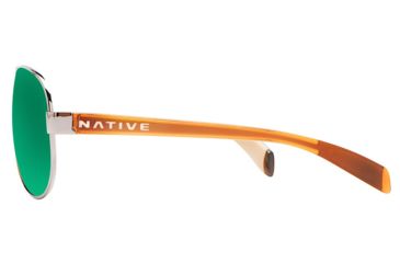 Image of Native Eyewear Patroller Sunglasses,Chrome/Crystal Brown Frame,Green Reflex Lens,Polarized,175 397 529