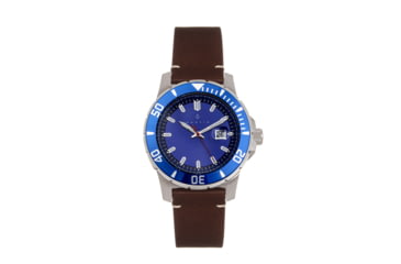 Image of Nautis Nautis Dive Pro 200 Leather-Band Watch w/Date, Blue, One Size, GL1909-E