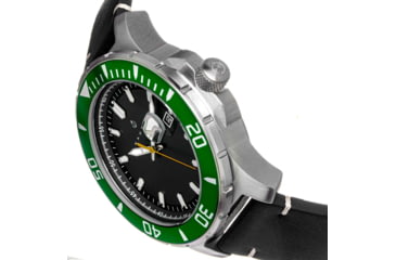 Image of Nautis Nautis Dive Pro 200 Leather-Band Watch w/Date, Green/Black, One Size, GL1909-G