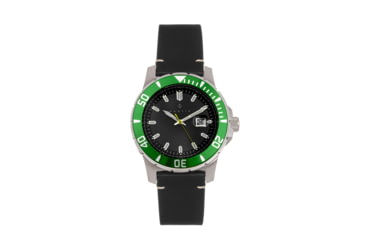 Image of Nautis Nautis Dive Pro 200 Leather-Band Watch w/Date, Green/Black, One Size, GL1909-G