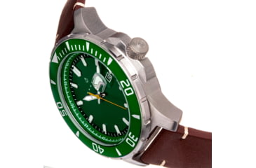 Image of Nautis Nautis Dive Pro 200 Leather-Band Watch w/Date, Green, One Size, GL1909-F