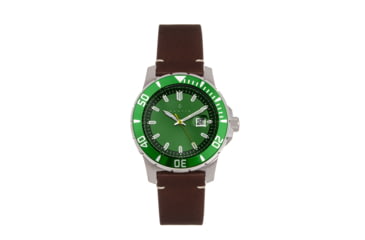 Image of Nautis Nautis Dive Pro 200 Leather-Band Watch w/Date, Green, One Size, GL1909-F