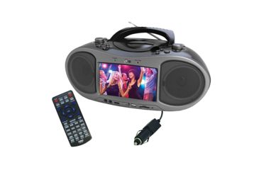 Image of Naxa Bluetooth Dvd Boombox with Built-In 7in LCD Screen, Gray NDL256