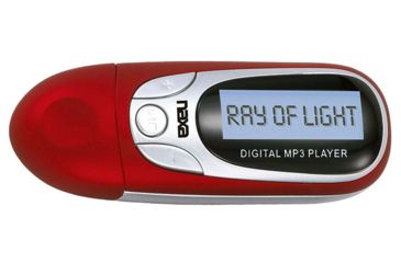 Image of Naxa Mp3 Player with 4Gb Built In Flash Memory and LCD Display, Red NM105RD