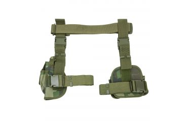 Image of NcSTAR Vism 3 Piece Drop Leg Right Handed Gun Holster/Magazine Holder, Woodland Camo, CV2908WC