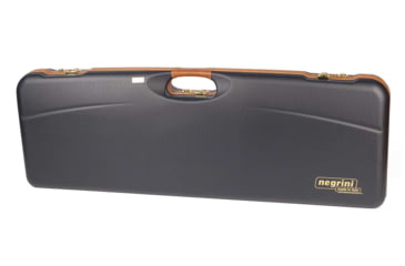 Image of Negrini O/U Deluxe High Rib Trap/Sporting Combo Shotgun Case, Navy/Tobacco Leather/Grey Interior, 1653LX/5005