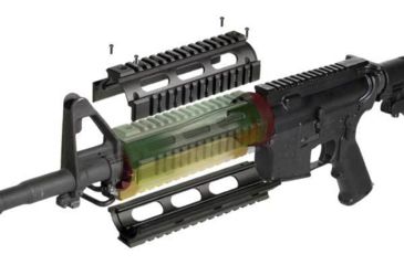 Image of NEW Leapers UTG PRO Model 4/AR15 Carbine Length Drop-in Quad Rail, 12 Rail Covers, MTU001