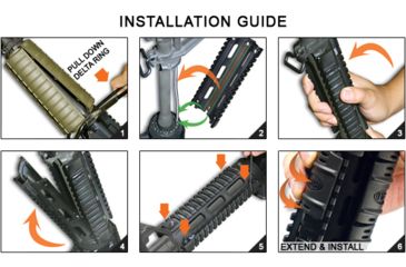 Image of NEW Leapers UTG PRO Model 4/AR15 Carbine Length Drop-in Quad Rail, 12 Rail Covers, MTU001