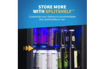 Image of NewAir 15in Premium Built-in Dual Zonen Wine/Beverage Fridge, Black/Stainless Steel, 9 Bottles and 48 Cans, NWB057SS00