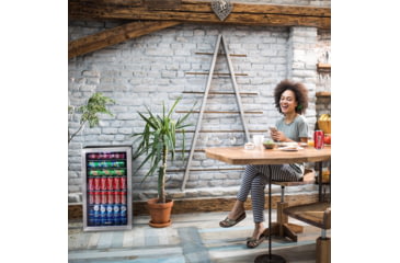 Image of NewAir Can Freestanding Beverage Fridge - 126 Cans, Black / Stainless Steel, AB-1200