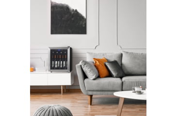 Image of NewAir Freestanding Compressor Wine Fridge, Black / Stainless Steel, 16 Bottles, NWC016SS00