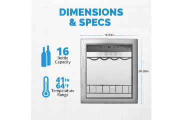 Image of NewAir Freestanding Compressor Wine Fridge, Black / Stainless Steel, 16 Bottles, NWC016SS00