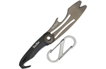 Image of NexTool TaoBar Multi-Function EDC Tool, 2.5in Closed Framelock, Belt/Cord Cutter L Small Blade L Screwdriver Tip L Lanyard Loop L Pry Bar L Bottle Opener, Black, KT5016