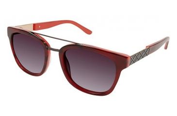 Image of Nicole Miller Spencer Progressive Prescription Sunglasses NMSPENCER03 - Frame Color Burgundy / Horn