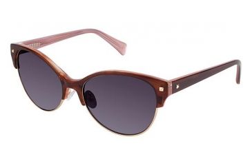 Image of Nicole Miller Verdi Bifocal Prescription Sunglasses NMVERDI02 - Frame Color Brown Horn/pink