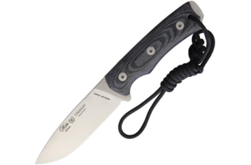 Image of Nieto Chaman Bushcraft Black Micarta Knife, 4 satin finish Bohler N695 stainless blade, Black canvas micarta handle, 139-M
