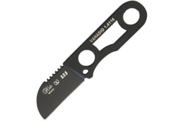 Image of Nieto SOS Fixed Blade Knife, 3.13in Overall, 1.25in Black Powder Coated 1.4116 SS Blade, One-Piece Construction, Skeletonized Handle, Black, 12 BLACK