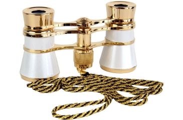 Image of LaScala Optics CARMEN Opera Glasses - White Body, Golden Rings