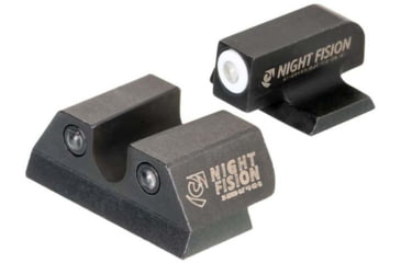 Image of Night Fision Standard Height Night Sight Set, FN 509, White Front Ring, U Notch Rear, FNH-101-007-WGZG