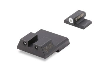 Image of Night Fision Perfect Dot Front Night Sights w/ Square Notch Rear for HK, White Front w/ Green Tritium - Black Rear w/ Green, fits VP9, VP9SK, .45C, .45C Tactical, P30, P30L, P, HAK-126-003-WGZG
