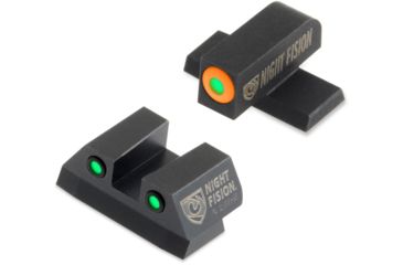 Image of Night Fision Perfect Dot Night Sight Set w/Front, Square Rear, Orange Front w/Green Tritium, Black Rear w/Green T, Fits Sig Sauer .40 S&W & .45 ACP Caliber P-Series , SIG-176-003-OGZG