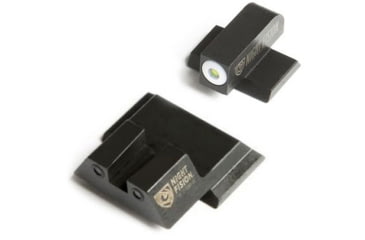 Image of Night Fision Perfect Dot Night Sight Set w/Front, U Rear, White Front w/Green Tritium, Black Rear w/Green Tr, Fits Smith & Wesson M&P SHIELD .40/.45/9mm Models, SAW-202-007-WGZG