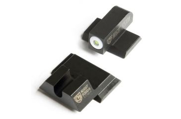 Image of Night Fision Perfect Dot Night Sight Set w/Front, U Rear, White Front w/Green Tritium, Blank Rear, Fits Smith & Wesson M&P SHIELD .40/.45/9mm Models, SAW-202-014-WGZX