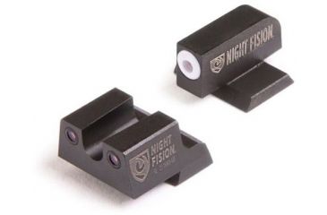 Image of Night Fision Perfect Dot Suppressor Height Night Sight Set w/Front, Square Rear, White Front w/Green Tritium, Black Rear w/Green Tr, Canik Suppressor Height TP9SF ELITE/TP9SF/TP9, CNK-028-003-WGZG