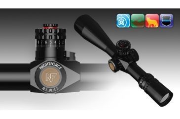 Image of Nightforce The BEAST 5-25x56mmF1 - ZeroStop - 2 Speed - Mil-Radian - Brake - Tremor 2, Black, 34 mm C489