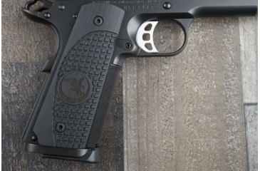 Image of Nighthawk Custom ETC-Frag G10 Grips, Thin Style, Black, Flat Full Size-Magwell Style, w/Thumb Scoop, Govt., G156