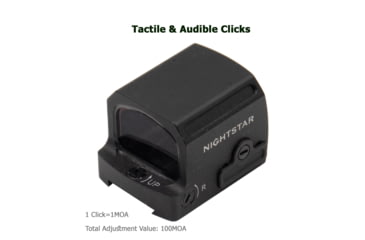 Image of NightStar PT17MR Reflex Red Dot Sight, 1x17mm, 0.86x0.67in, 3 MOA Dot, Circle Dot, Circle, Black, PT17MR